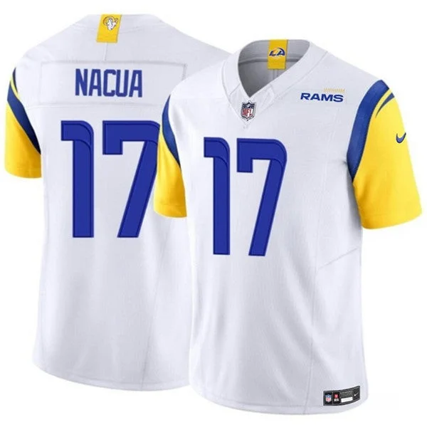 Fashion Soccer Jersey-Men's Los Angeles Rams #17 Puka Nacua White 2023 F.U.S.E. Untouchable Football Stitched Jersey