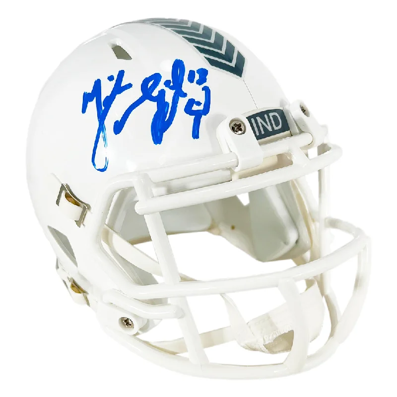 Orange Football Helmet-Mike Vanderjagt Signed Indianapolis Colts Salute to Service 2024 Mini Football Helmet (JSA)