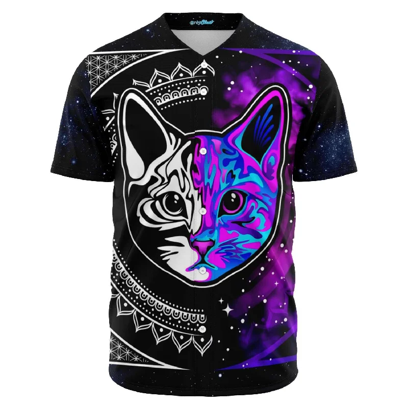 Summer Baseball Jersey-Trippy Space Cat Baseball Jersey