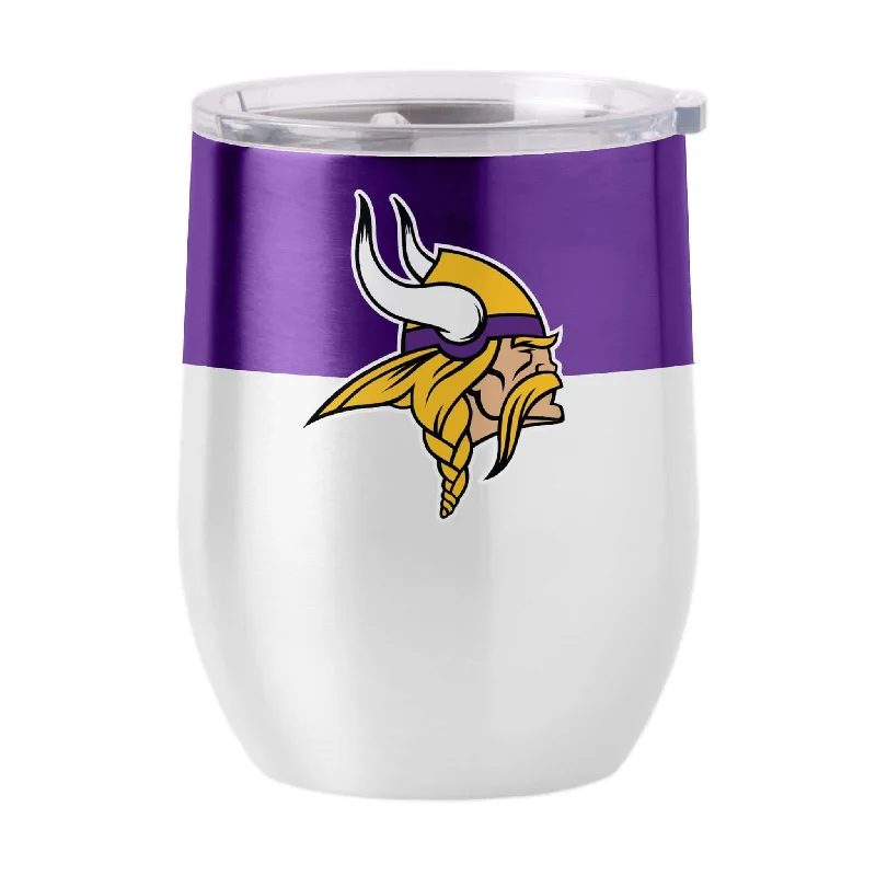 Outdoor Team Mug-Minnesota Vikings 16oz Colorblock Stainless Curved Beverage