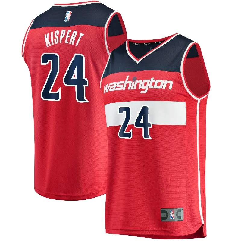 Sublimated Basketball Jersey-Corey Kispert Washington Wizards Branded Youth Fast Break Basketball Jersey Red - Icon Edition