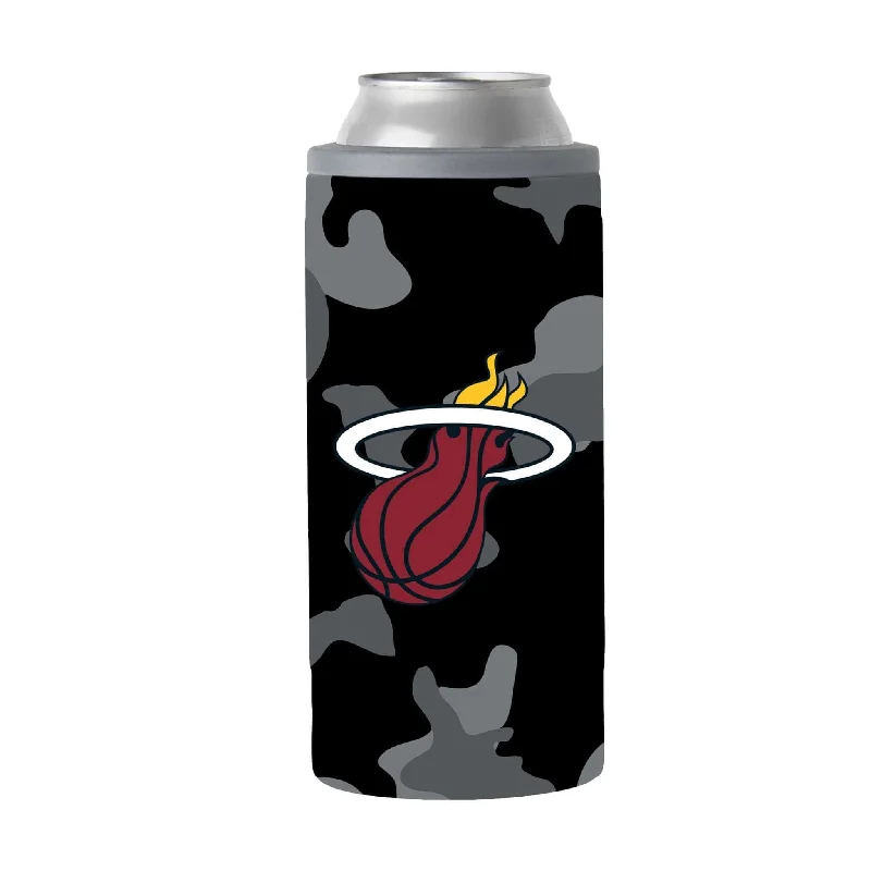 Yellow Team Mug-Miami Heat Black Camo 12oz Slim Can Coolie