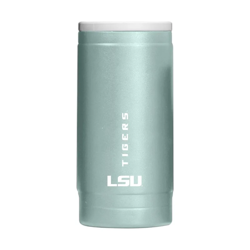 Glass Team Mug-LSU Vertical Powder Coat Slim Can Coolie