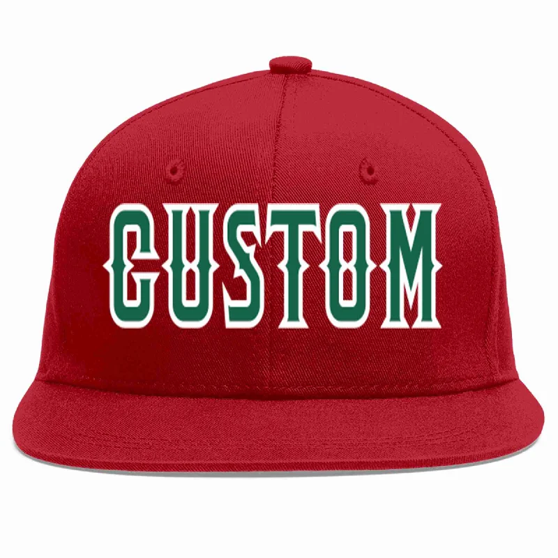 Grunge Baseball Cap-Custom Red Kelly Green-White Casual Sport Baseball Cap