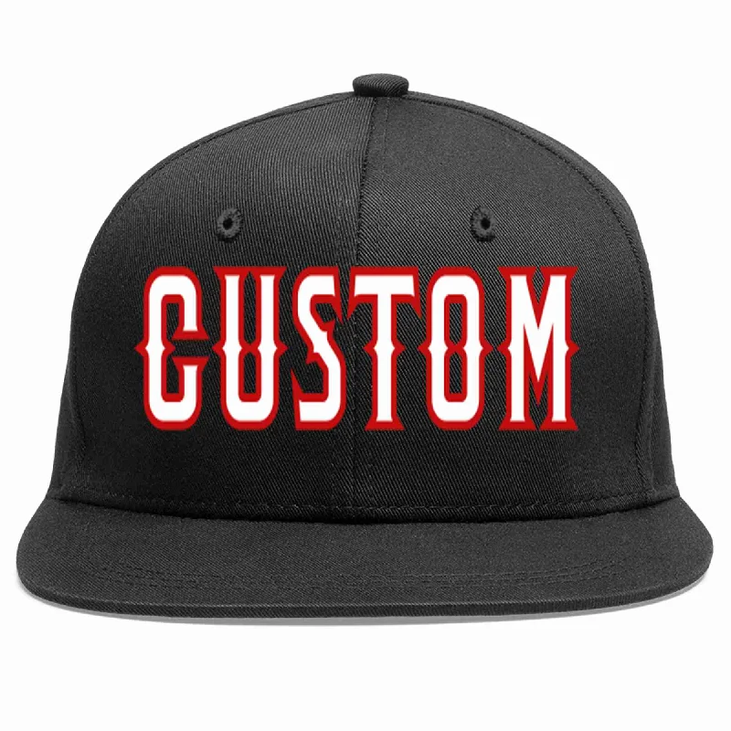 Motorsport Baseball Cap-Custom Black White-Red Casual Sport Baseball Cap