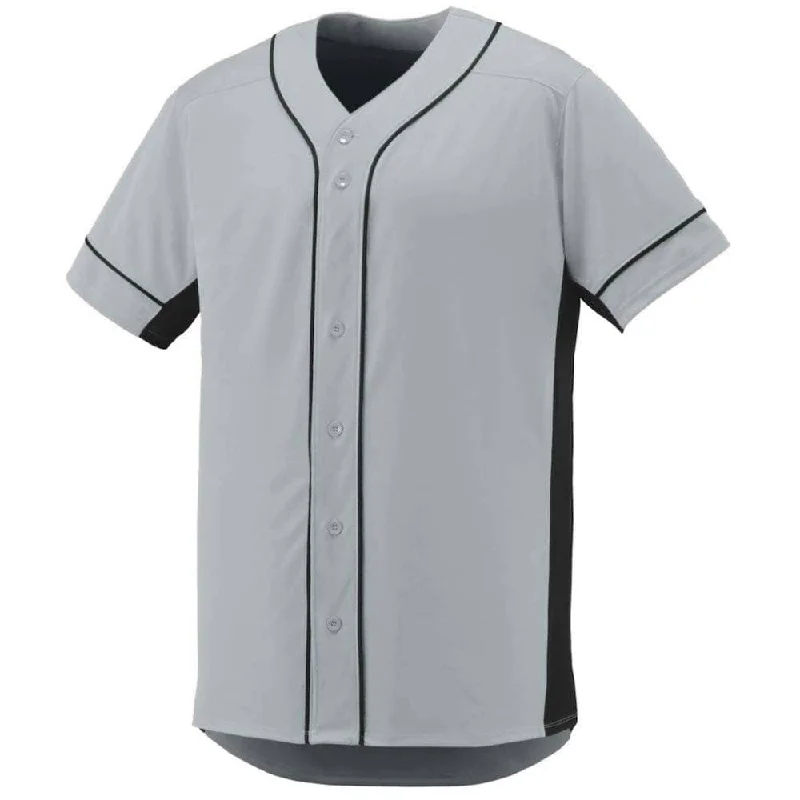 Cotton Baseball Jersey-Slugger Baseball Jersey Silver-Black