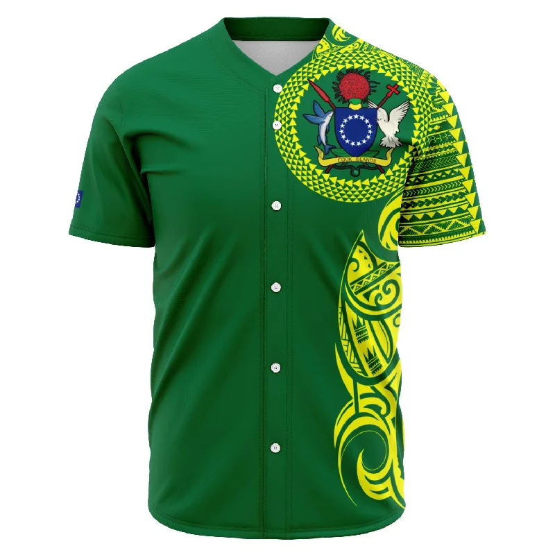 Blackout Baseball Jersey-Cook Islands Baseball Jersey Green