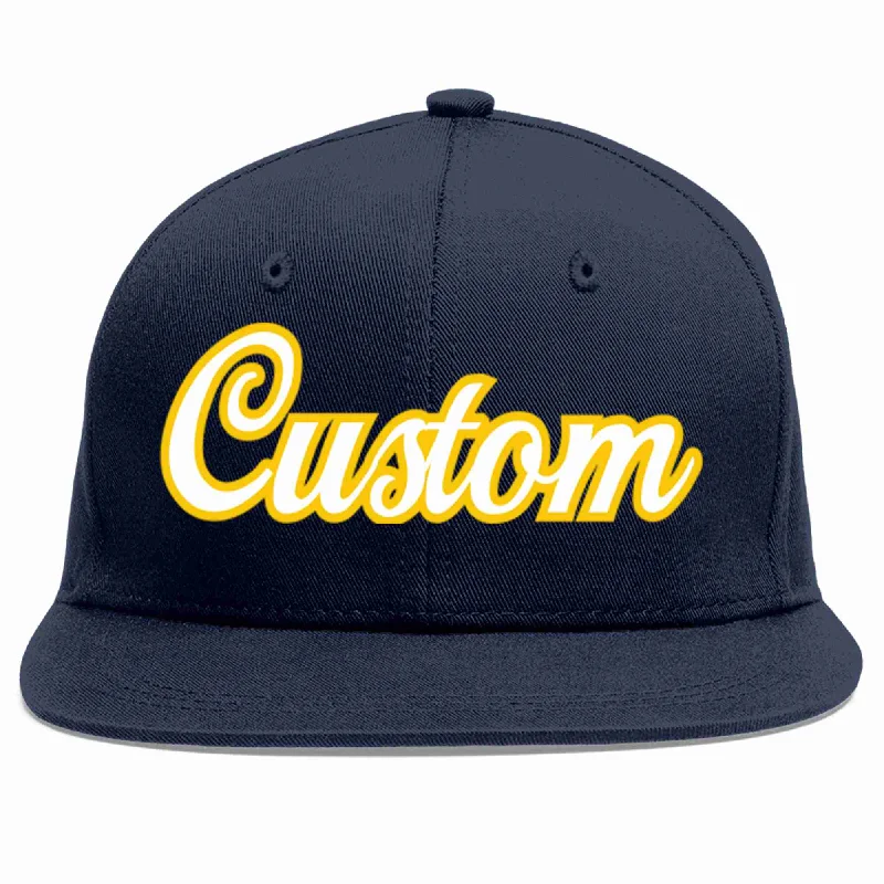 Tactical Baseball Cap-Custom Navy White-Gold Casual Sport Baseball Cap