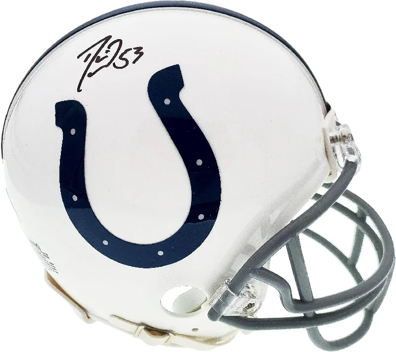 Sweat-Wicking Football Helmet-Darius Leonard Autographed Indianapolis Colts Mini Helmet Beckett BAS Stock #151203