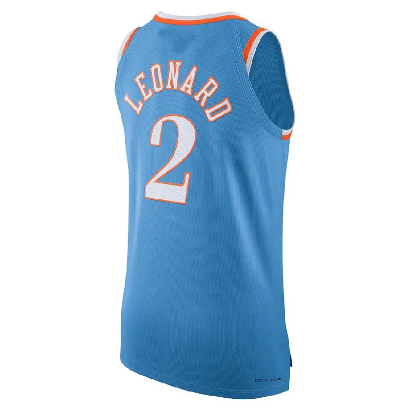 Button-Up Basketball Jersey-LA.Clippers #2 Kawhi Leonard 2021-22 Authentic Player Jersey City Edition Light Blue Stitched American Basketball Jersey