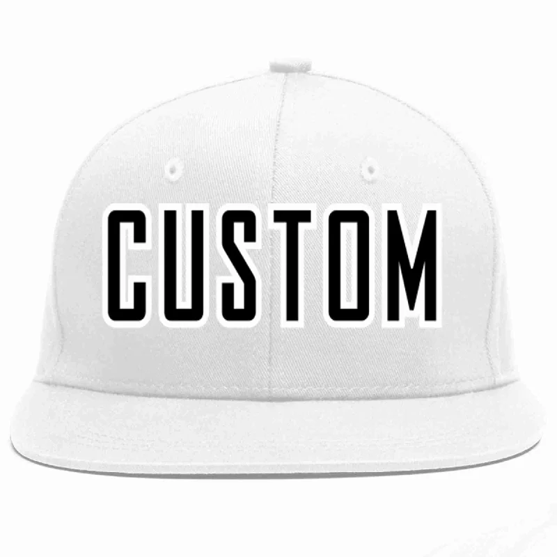 Low Profile Baseball Cap-Custom White Black-White Casual Sport Baseball Cap