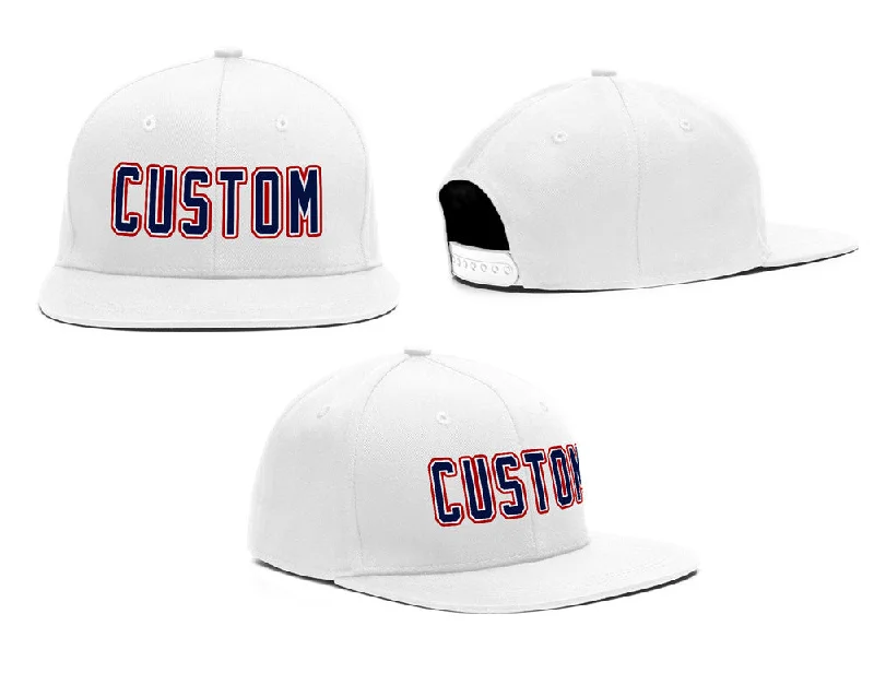 Two Tone Baseball Cap-Custom White Navy-Red Casual Sport Baseball Cap