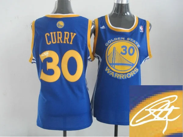 Brown Basketball Jersey-Warriors 30 Curry Blue Signature Edition Women Basketball Jerseys