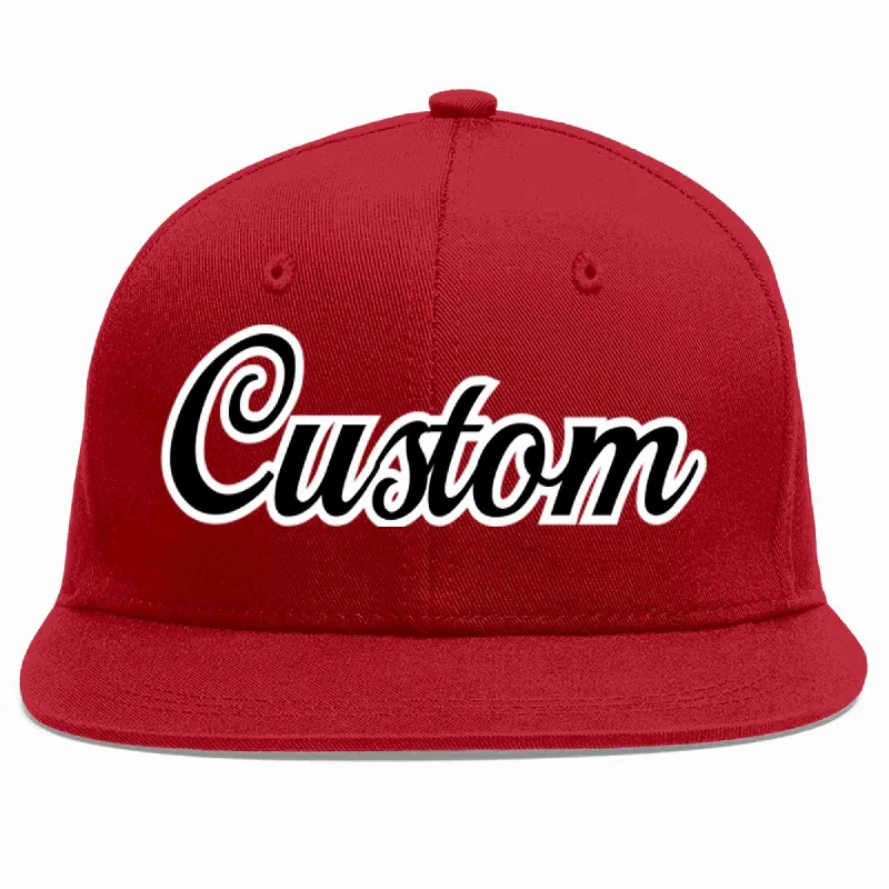 Racing Baseball Cap-Custom Red Black-White Casual Sport Baseball Cap