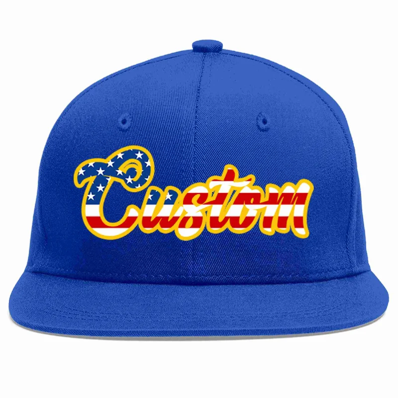 Music Band Baseball Cap-Custom Royal USA-Gold Casual Sport Baseball Cap