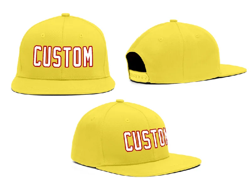 Sherpa Lined Baseball Cap-Custom Yellow White-Red Outdoor Sport Baseball Cap