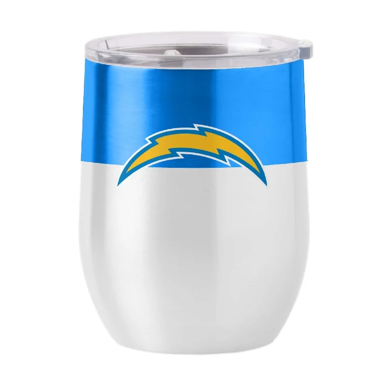 Wide Rim Team Mug-Los Angeles Chargers 16oz Colorblock Stainless Curved Beverage