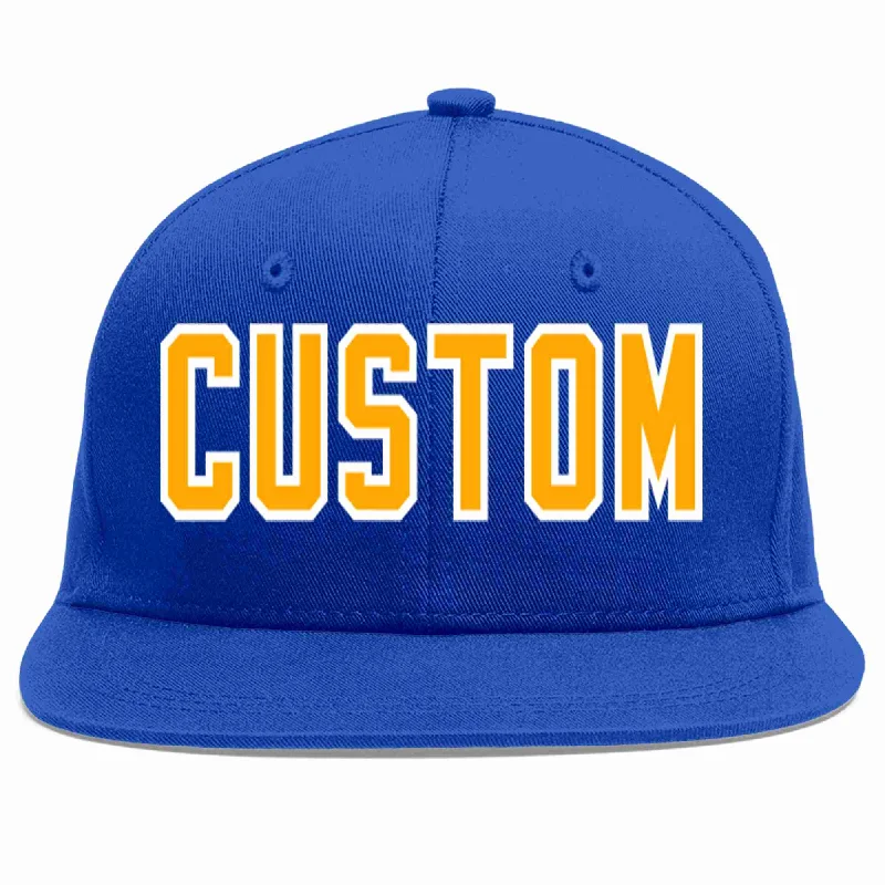 Classic Baseball Cap-Custom Royal Yellow-White Casual Sport Baseball Cap