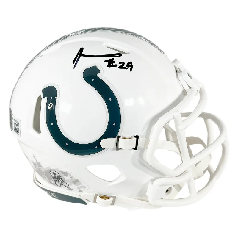 Vintage Football Helmet-Joseph Addai Signed Indianapolis Colts Salute to Service 2024 Mini Football Helmet (Beckett)