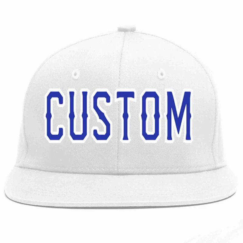 Limited Edition Baseball Cap-Custom White Royal-White Casual Sport Baseball Cap