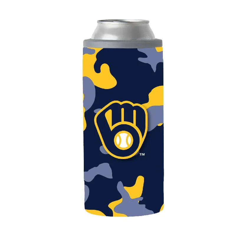 Camo Team Mug-Milwaukee Brewers 12oz Camo Slim Can Coolie