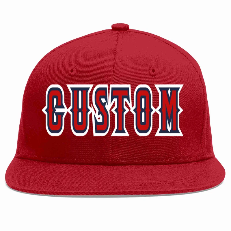 Baseball Cap with Ear Flaps-Custom Red Red-Navy Casual Sport Baseball Cap