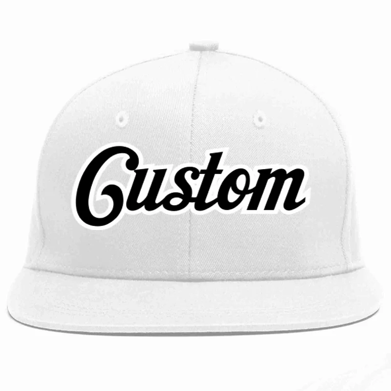 Low Profile Baseball Cap-Custom White Black-White Casual Sport Baseball Cap