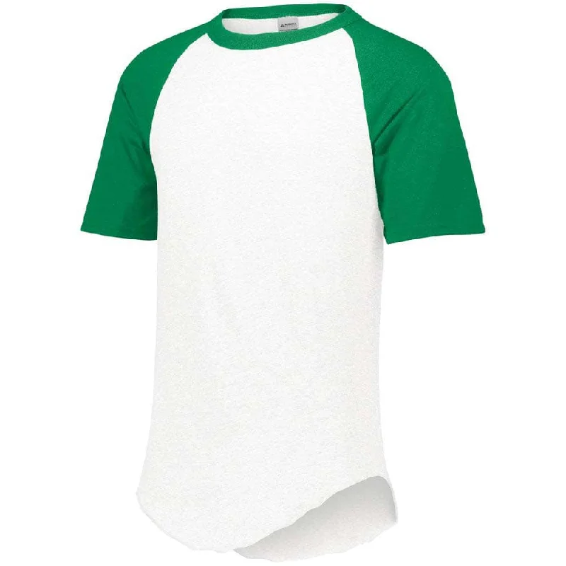 Orange Baseball Jersey-Short Sleeve Retro Baseball Jersey White-Kelly Green