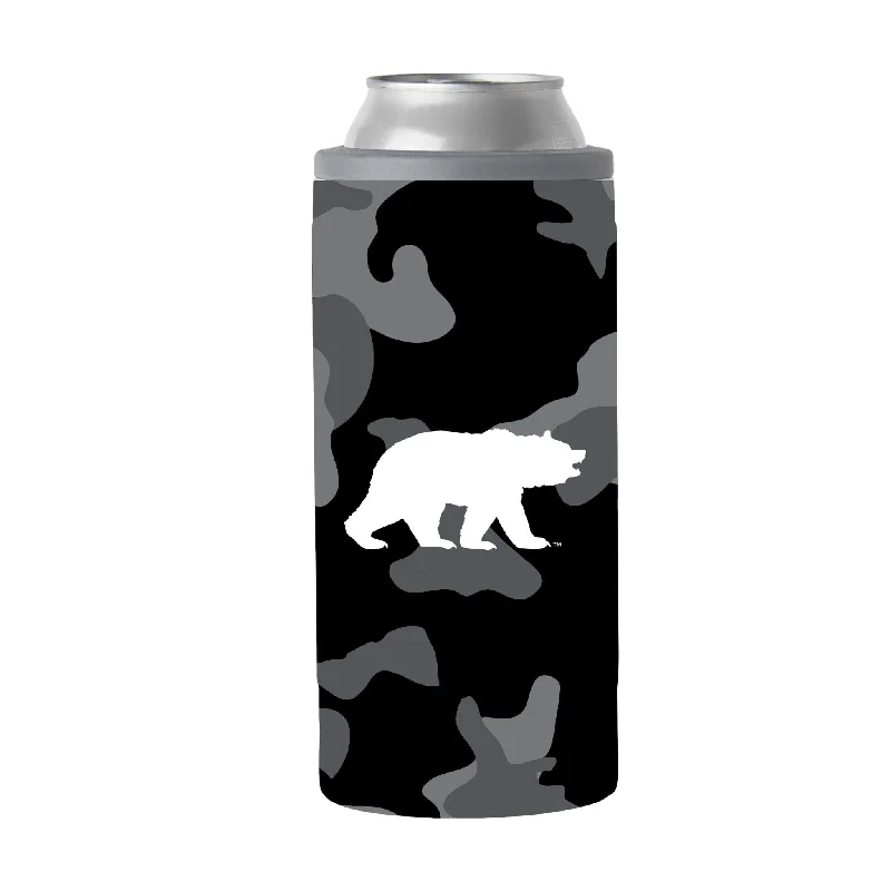 Stainless Steel Team Mug-UCLA Black Camo 12oz Slim Can Coolie