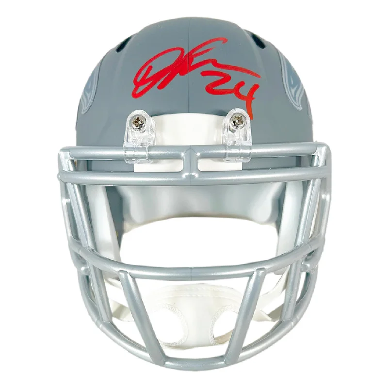 Kids Football Helmet-Devonta Freeman Signed Atlanta Falcons Slate Alternate Speed Mini Football Helmet (Beckett)