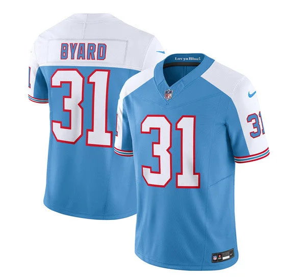 Gradient Soccer Jersey-Men's Tennessee Titans #31 Kevin Byard Blue/White 2023 F.U.S.E. Limited Throwback Football Stitched Jersey