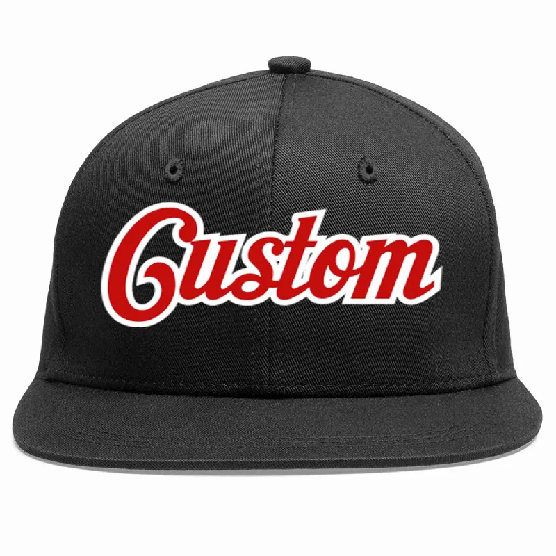 Luxury Baseball Cap-Custom Black Red-White Casual Sport Baseball Cap