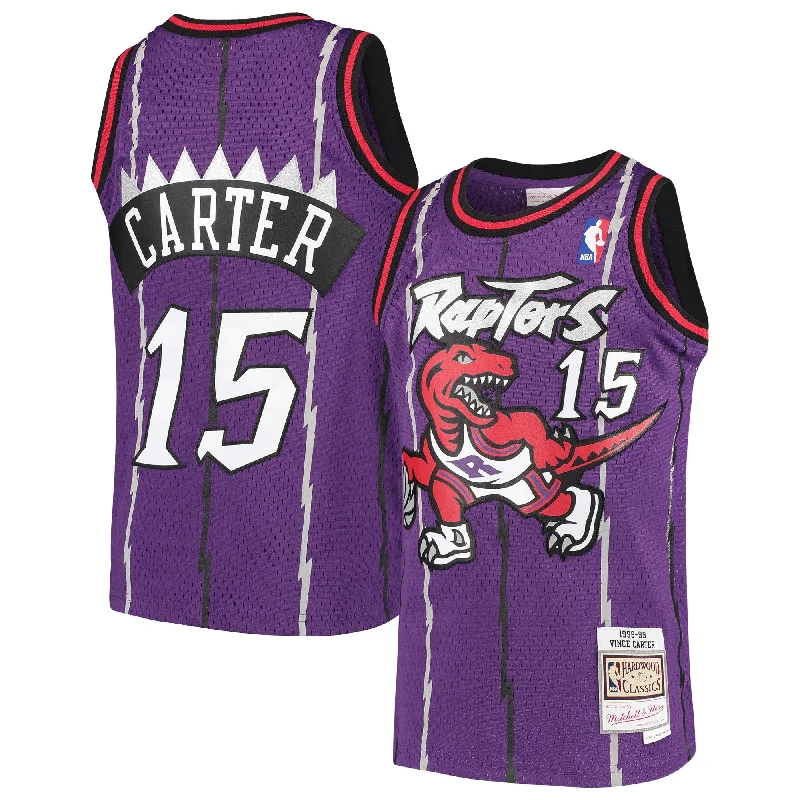 Training Basketball Jersey-Vince Carter Toronto Raptors Youth 1998/99 Hardwood Classics Swingman Throwback Basketball Jersey - Purple