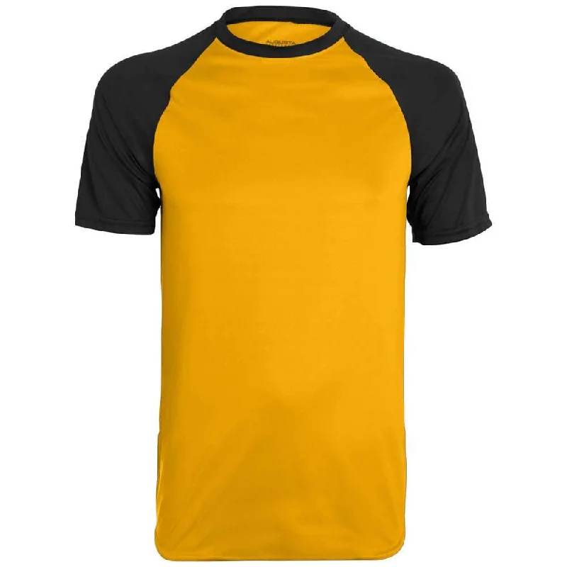 Eco-Friendly Baseball Jersey-Wicking Retro Short Sleeve Jersey Gold-Black