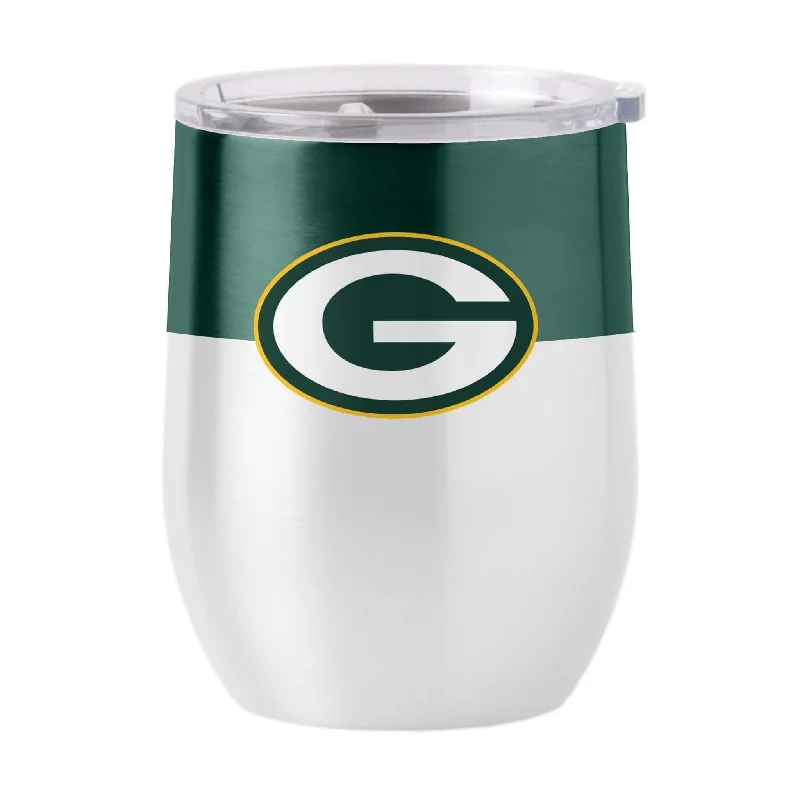 Desk Team Mug-Green Bay Packers 16oz Colorblock Stainless Curved Beverage