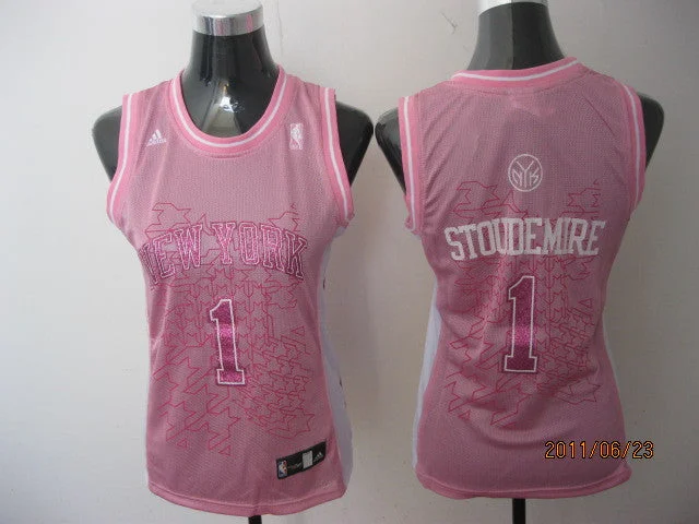 Classic Basketball Jersey-Knicks 1 Stoudemire pink Women Basketball Jersey