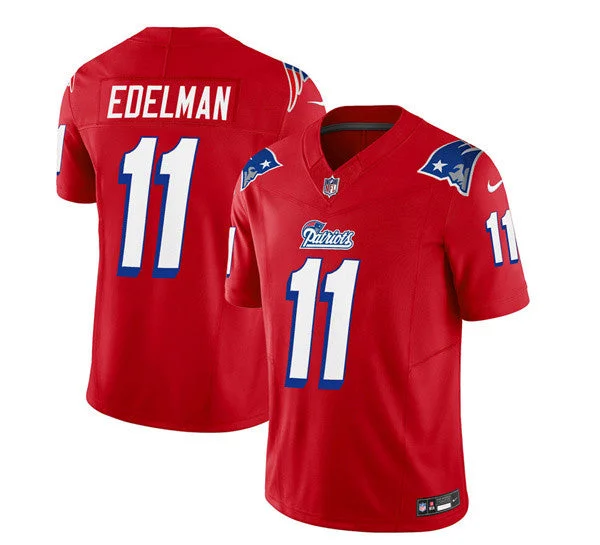 Brown Soccer Jersey-Men's New England Patriots #11 Julian Edelman Red 2023 F.U.S.E. Limited Football Stitched Jersey