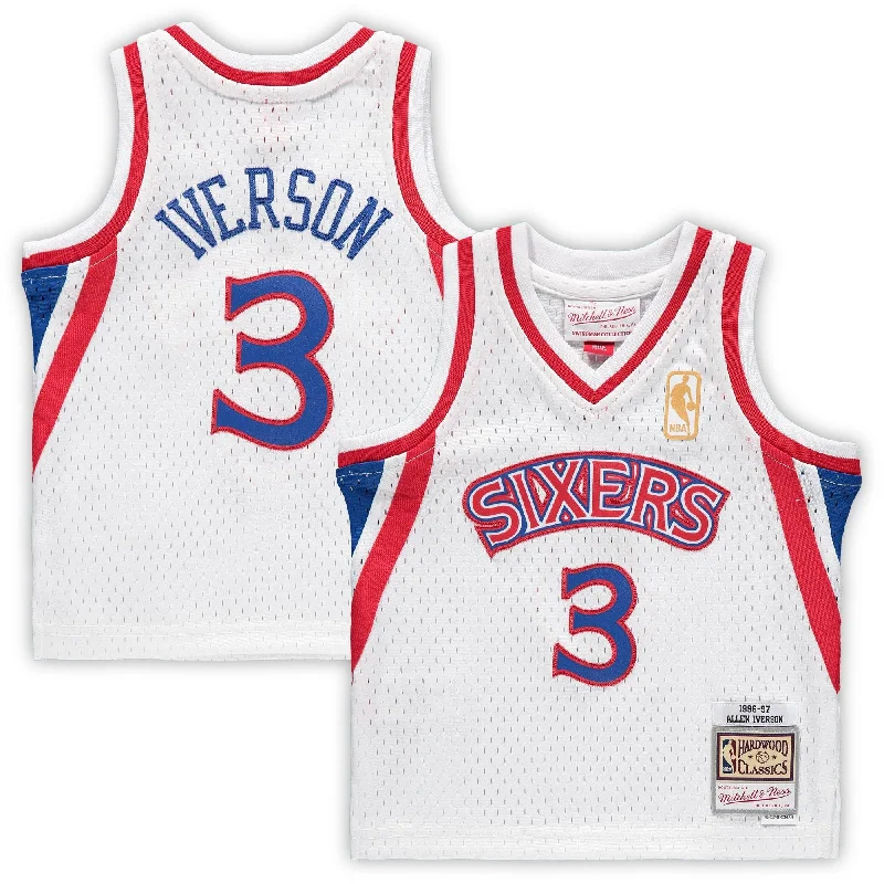 Championship Basketball Jersey-Allen Iverson Philadelphia 76ers Infant 1996/97 Hardwood Classics Retired Player Basketball Jersey - White