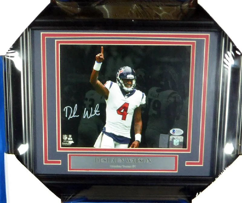 All-Weather Football Helmet-Deshaun Watson Autographed Framed 8x10 Photo Houston Texans Beckett BAS Stock #130230