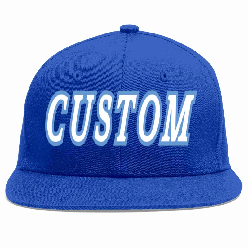 Faux Fur Lined Baseball Cap-Custom Royal White-Light Blue Casual Sport Baseball Cap