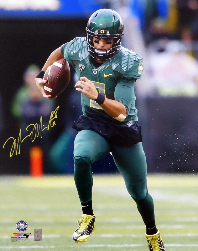 All-Weather Football Helmet-Marcus Mariota Autographed 16x20 Photo Oregon Ducks MM Holo Stock #87196