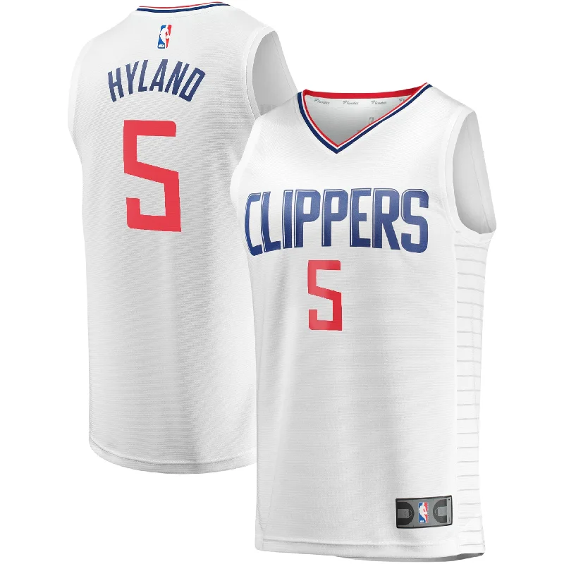 Modern Basketball Jersey-Bones Hyland La Clippers Branded Youth Fast Break Player Basketball Jersey - Association Edition - White