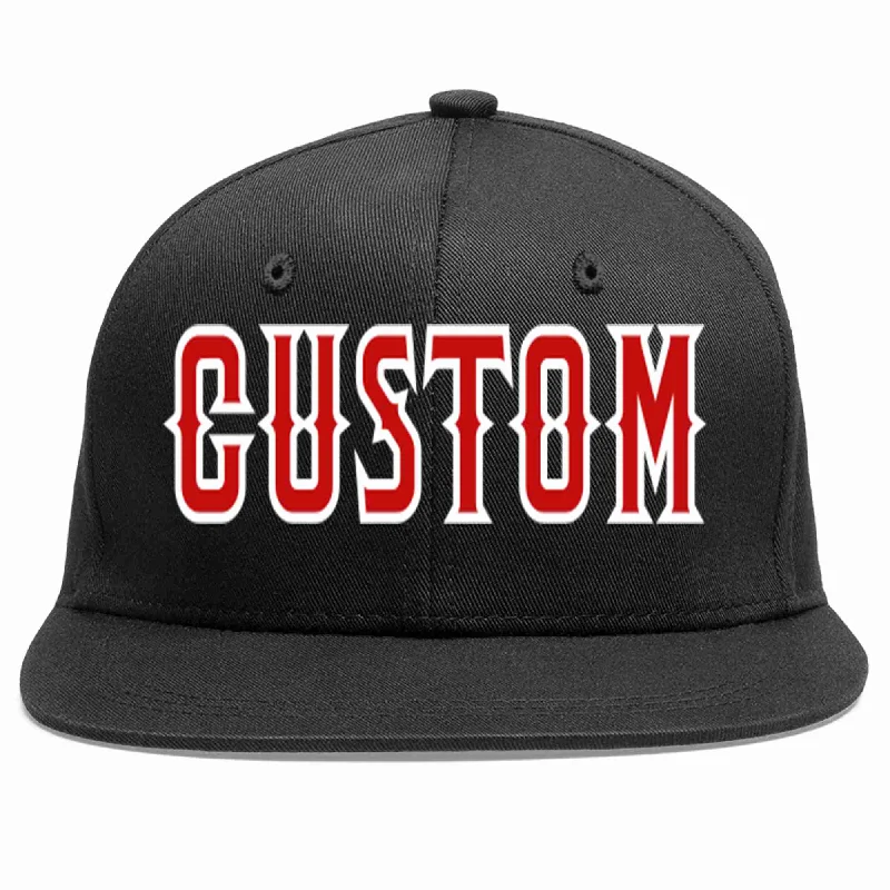 Glow in the Dark Baseball Cap-Custom Black Red-White Casual Sport Baseball Cap