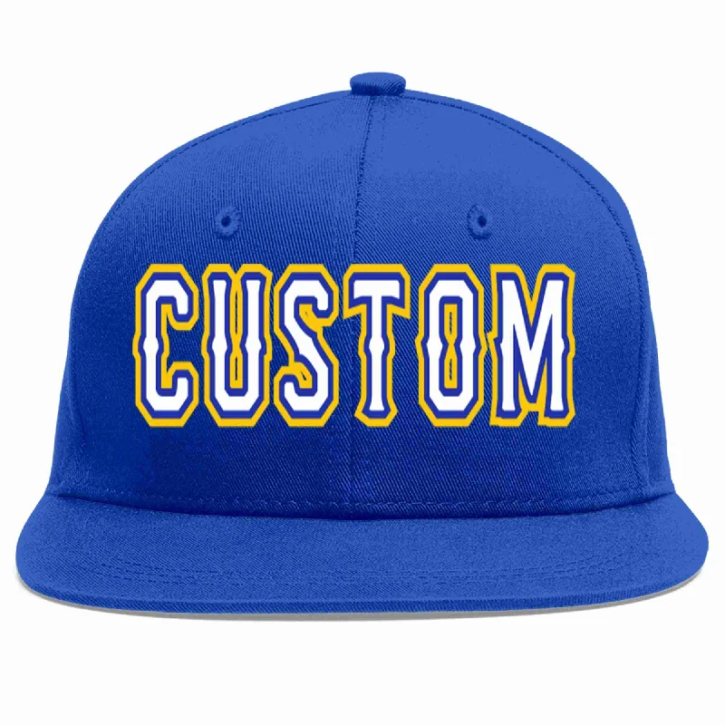 Denim Baseball Cap-Custom Royal White-Royal Casual Sport Baseball Cap