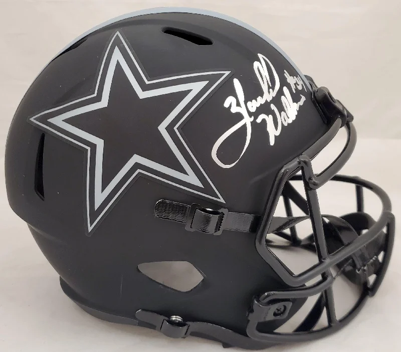 Impact Resistant Football Helmet-Herschel Walker Autographed Dallas Cowboys Eclipse Black Full Size Speed Replica Helmet Beckett BAS Stock #185885