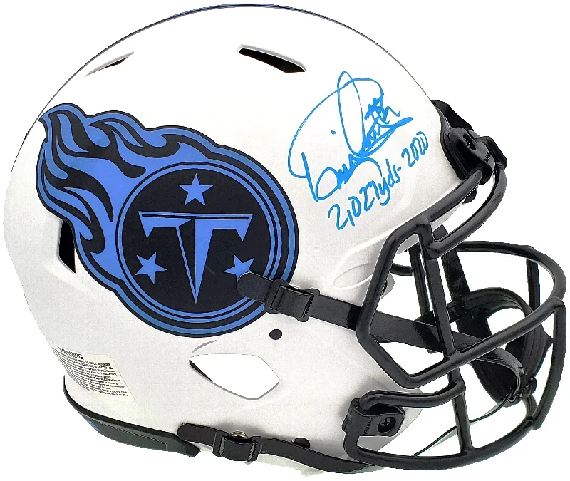 Matte Finish Football Helmet-Derrick Henry Autographed Tennessee Titans Lunar Eclipse White Full Size Authentic Speed Helmet "2027 Yds-2020" Beckett BAS QR Stock #197129