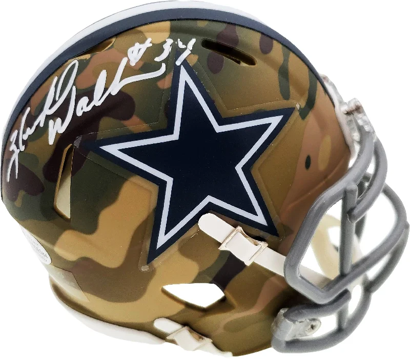 Autographed Football Helmet-Herschel Walker Autographed Dallas Cowboys Camo Speed Mini Helmet Beckett BAS Stock #185955