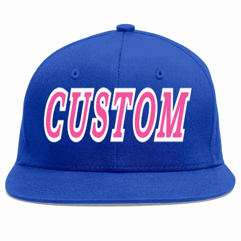 Heavy Duty Baseball Cap-Custom Royal Pink-White Casual Sport Baseball Cap