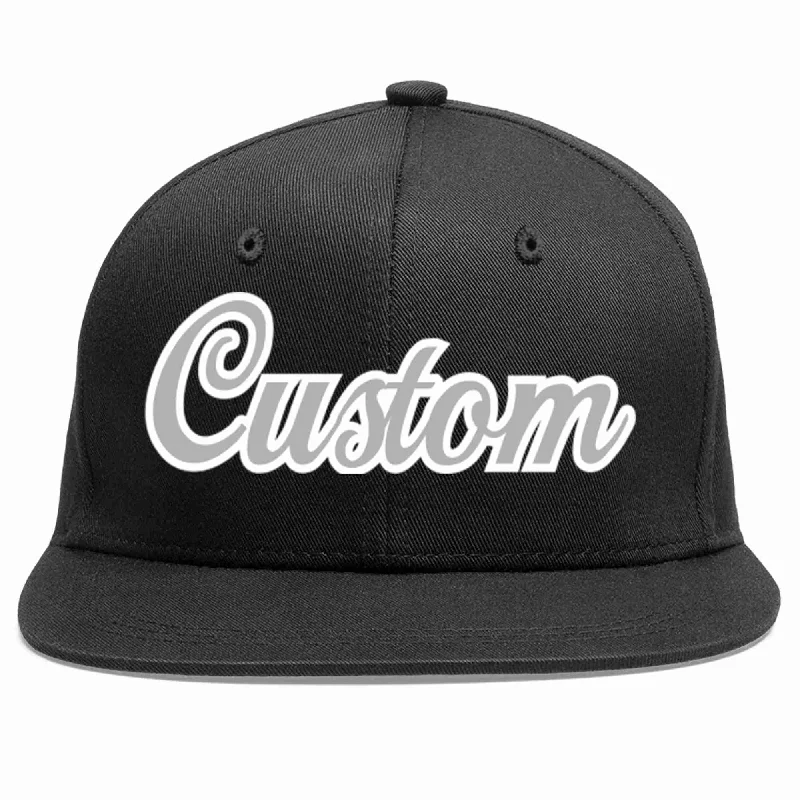 Rock Style Baseball Cap-Custom Black Gray-White Casual Sport Baseball Cap