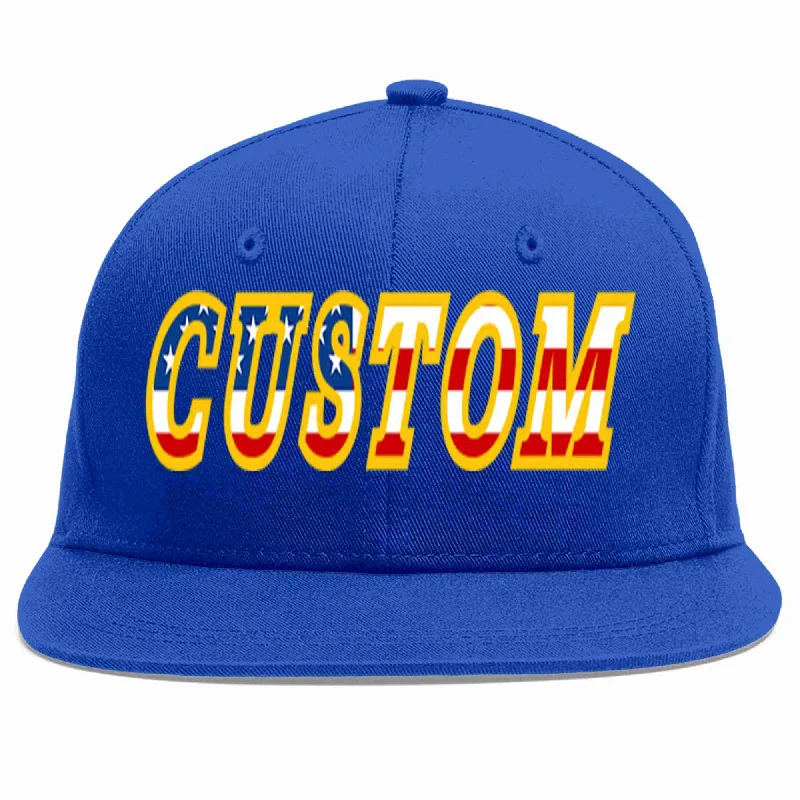 Cooling Baseball Cap-Custom Royal USA-Gold Casual Sport Baseball Cap